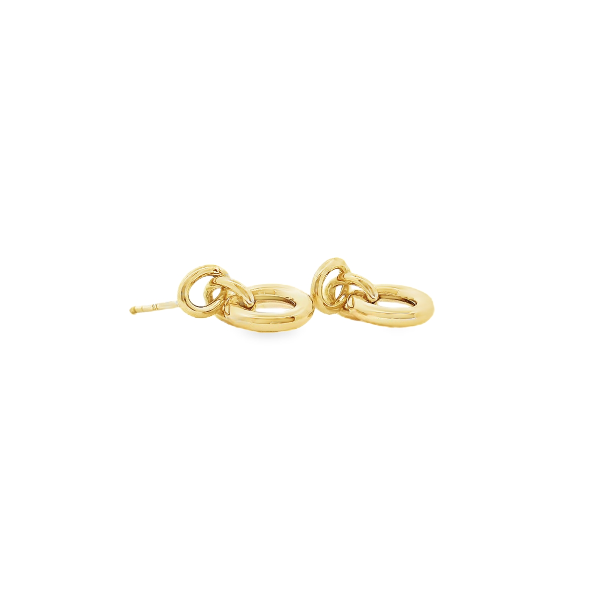 9ct Yellow Gold Drop Ring Stud Earrings