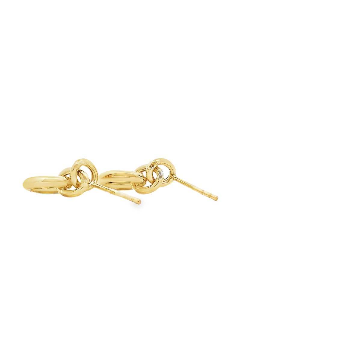 9ct Yellow Gold Drop Ring Stud Earrings