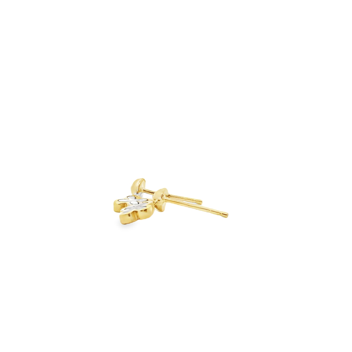 9ct Yellow Gold Drop Flower Mother of Pearl Stud Earrings