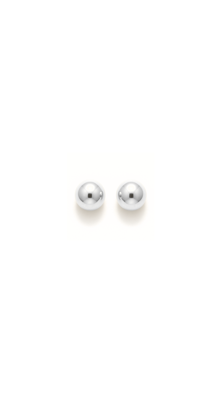 Half Ball Stud 8mm Stud Earrings in 9ct White Gold