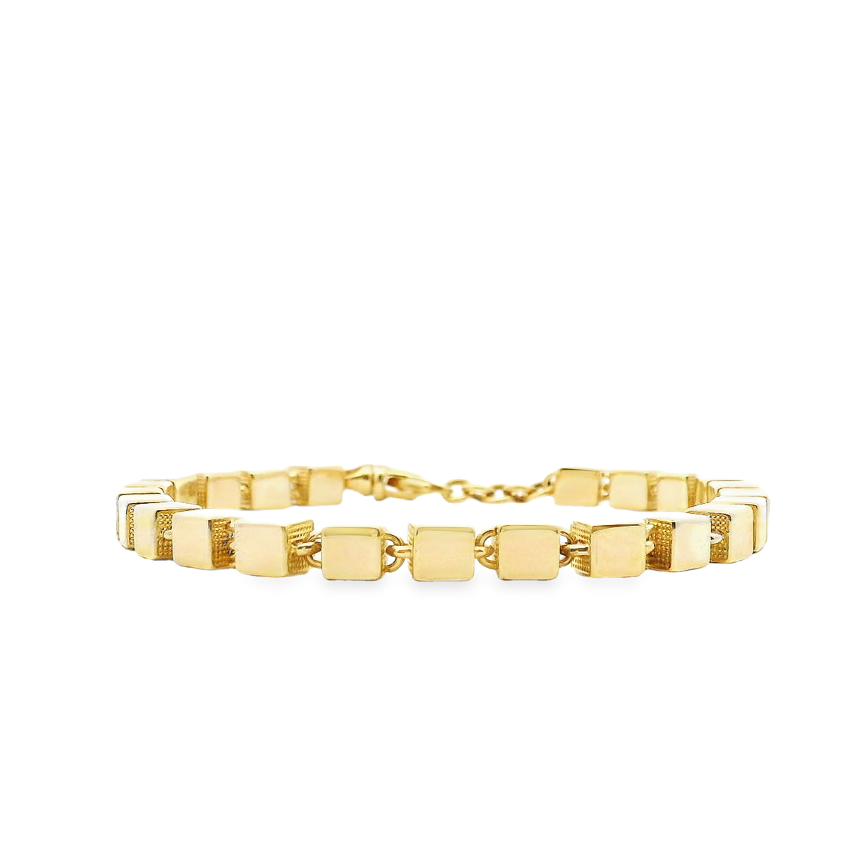 9ct Yellow Gold 5mm Shiny Block Bracelet