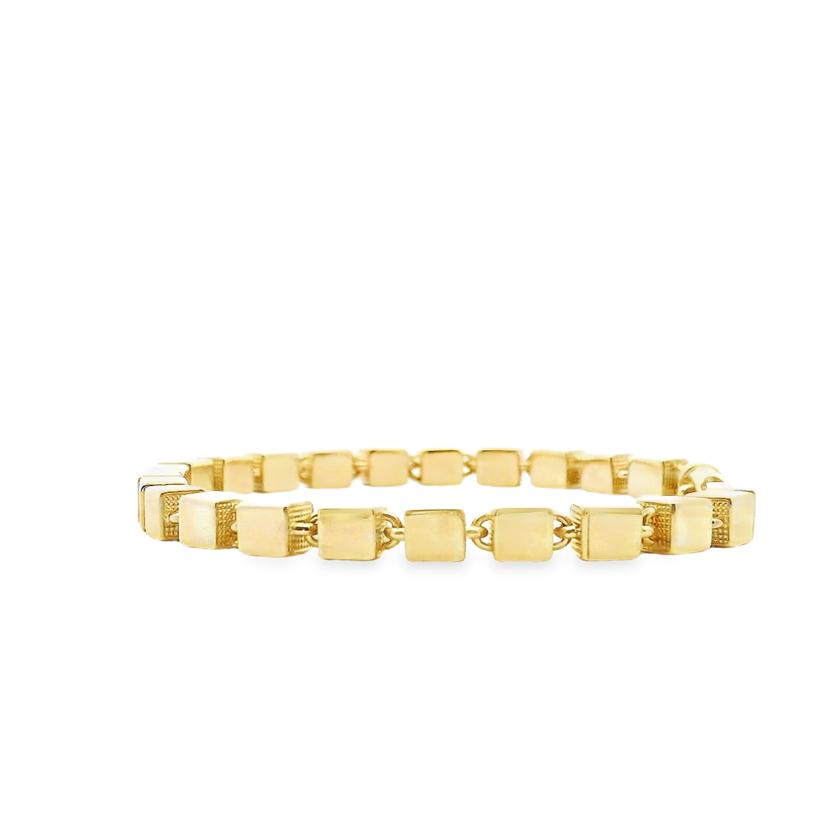 9ct Yellow Gold 5mm Shiny Block Bracelet