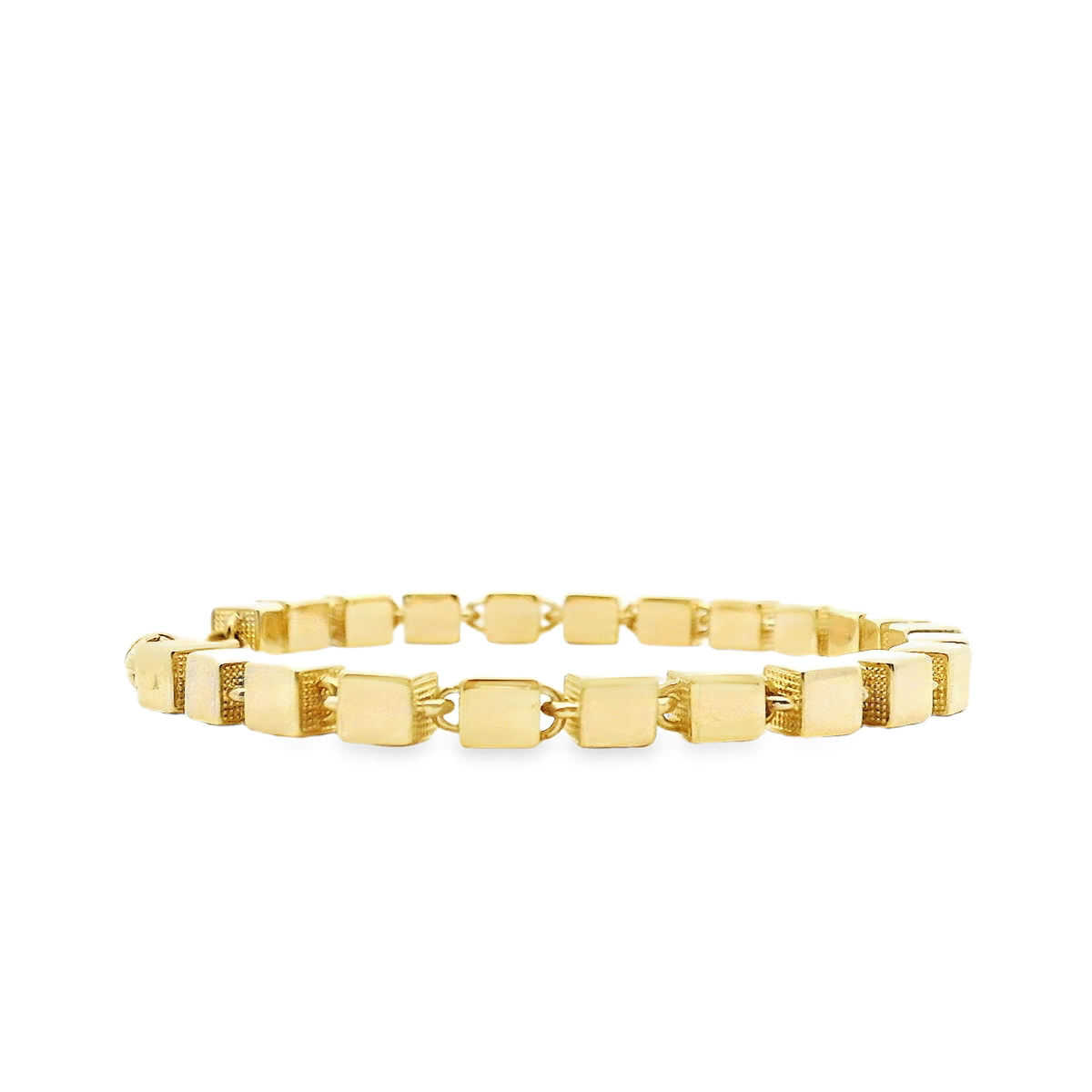 9ct Yellow Gold 5mm Shiny Block Bracelet