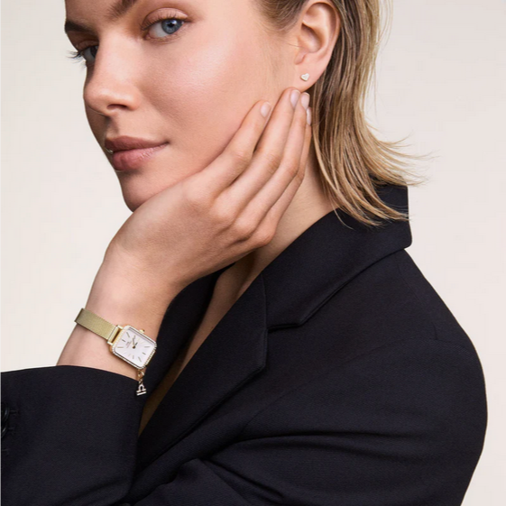 Daniel Wellington Rose Gold Plated Micro Crystal Heart Single Stud Earring