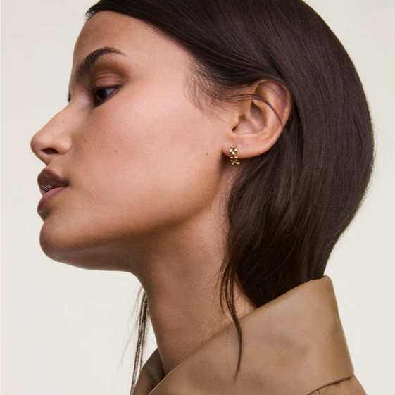 Daniel Wellington Gold Plated Perfect Pair Link 3 Row Earrings