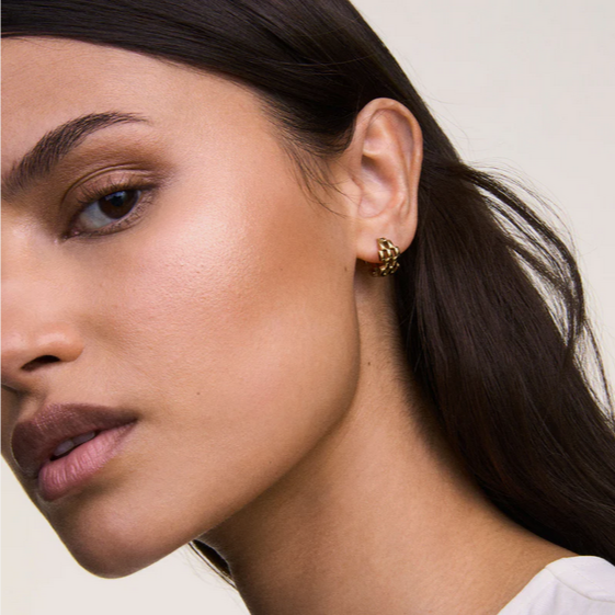 Daniel Wellington Gold Plated Perfect Pair Link 5 Row Earrings