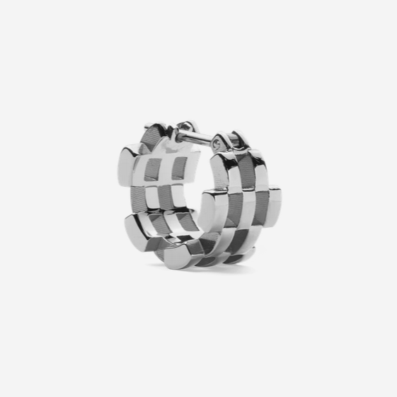 Daniel Wellington Steel Perfect Pair Link 3 Row Earrings