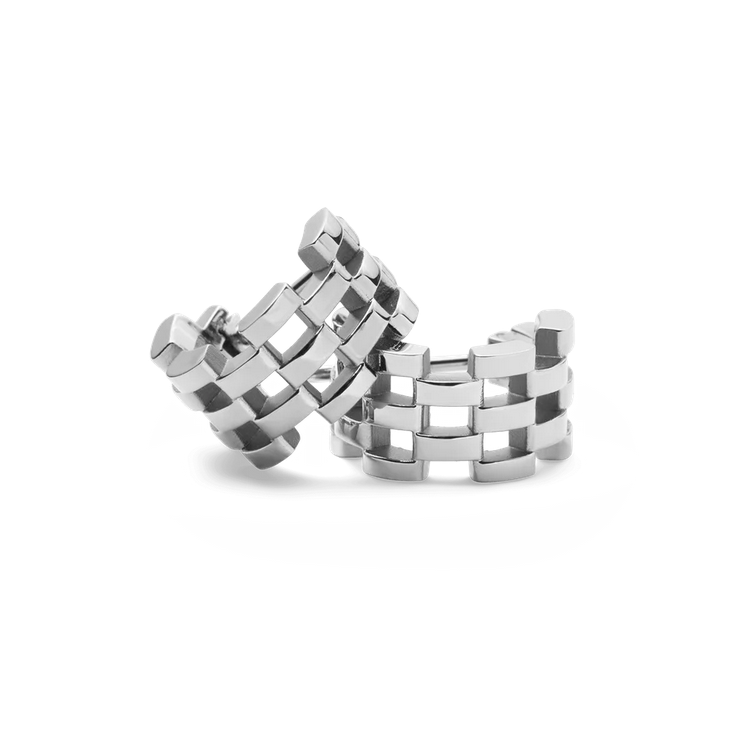 Daniel Wellington Steel Perfect Pair Link 5 Row Earrings