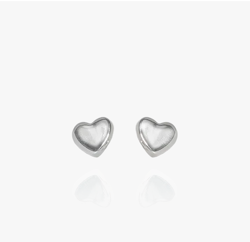 Evolve Sterling Silver Mini Heart Stud Earrings