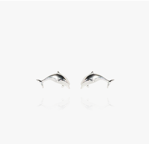 Evolve Sterling Silver Mini Dolphin Stud Earrings