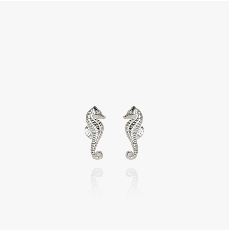 Evolve Sterling Silver Mini Seahorse Stud Earrings