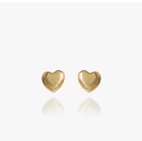 Evolve Gold Plated Mini Heart Stud Earrings