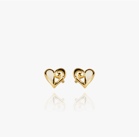 Evolve Gold Plated Mini Mother of Pearl Stud Earrings