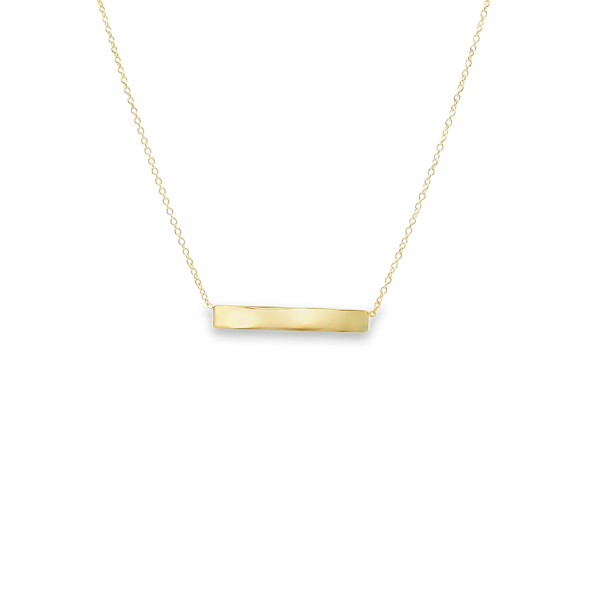 9ct Yellow Gold Solid Horizontal Bar Necklace