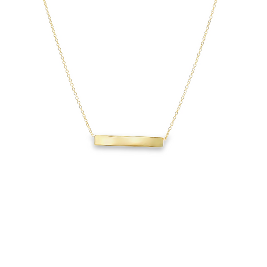 9ct Yellow Gold Solid Horizontal Bar Necklace