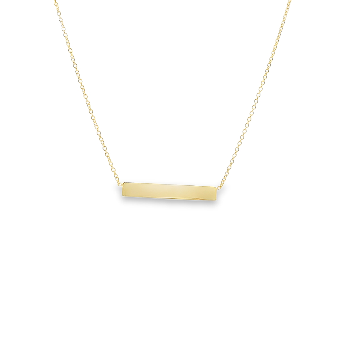 9ct Yellow Gold Solid Horizontal Bar Necklace