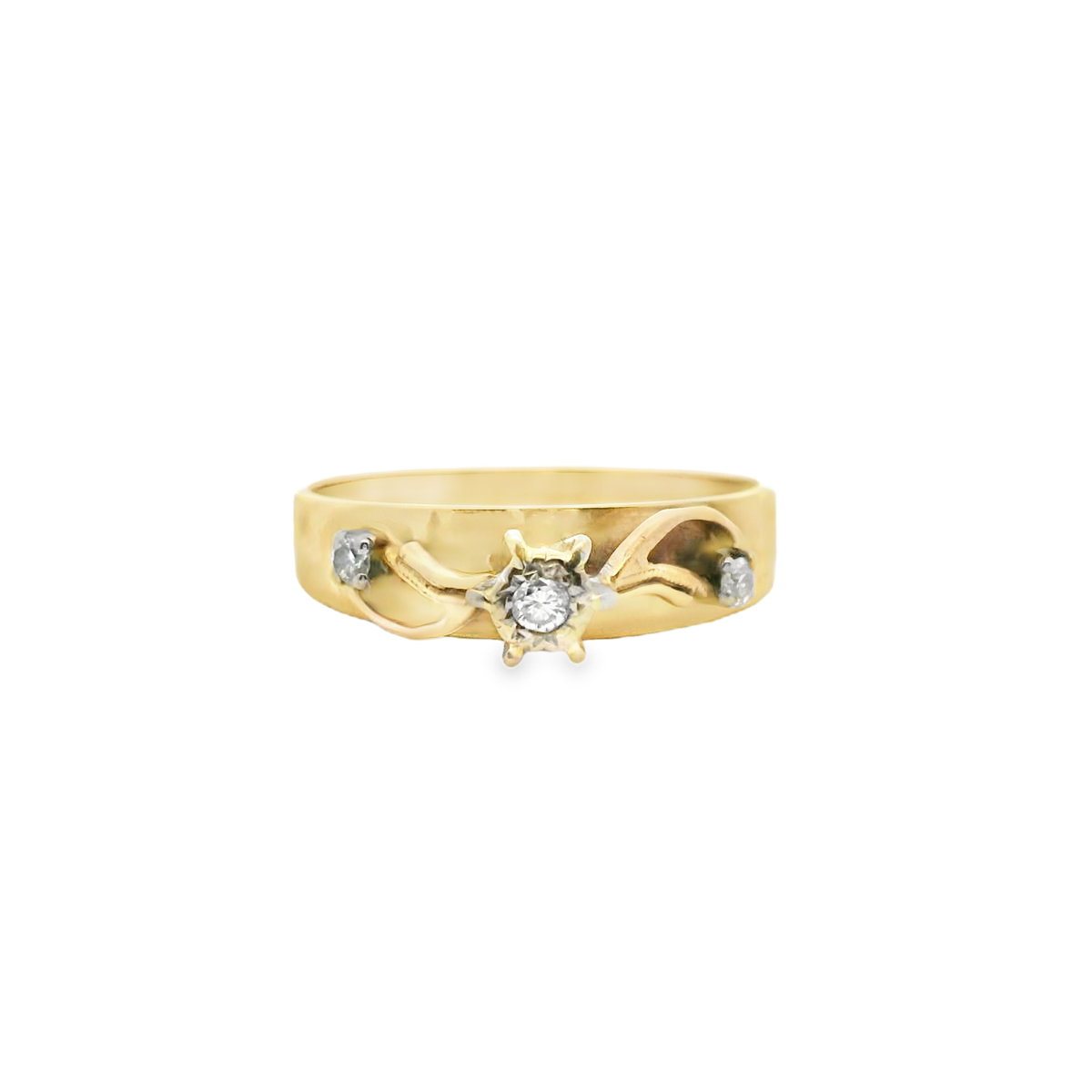 Estate 9ct Yellow Gold Diamond Solitaire Ring