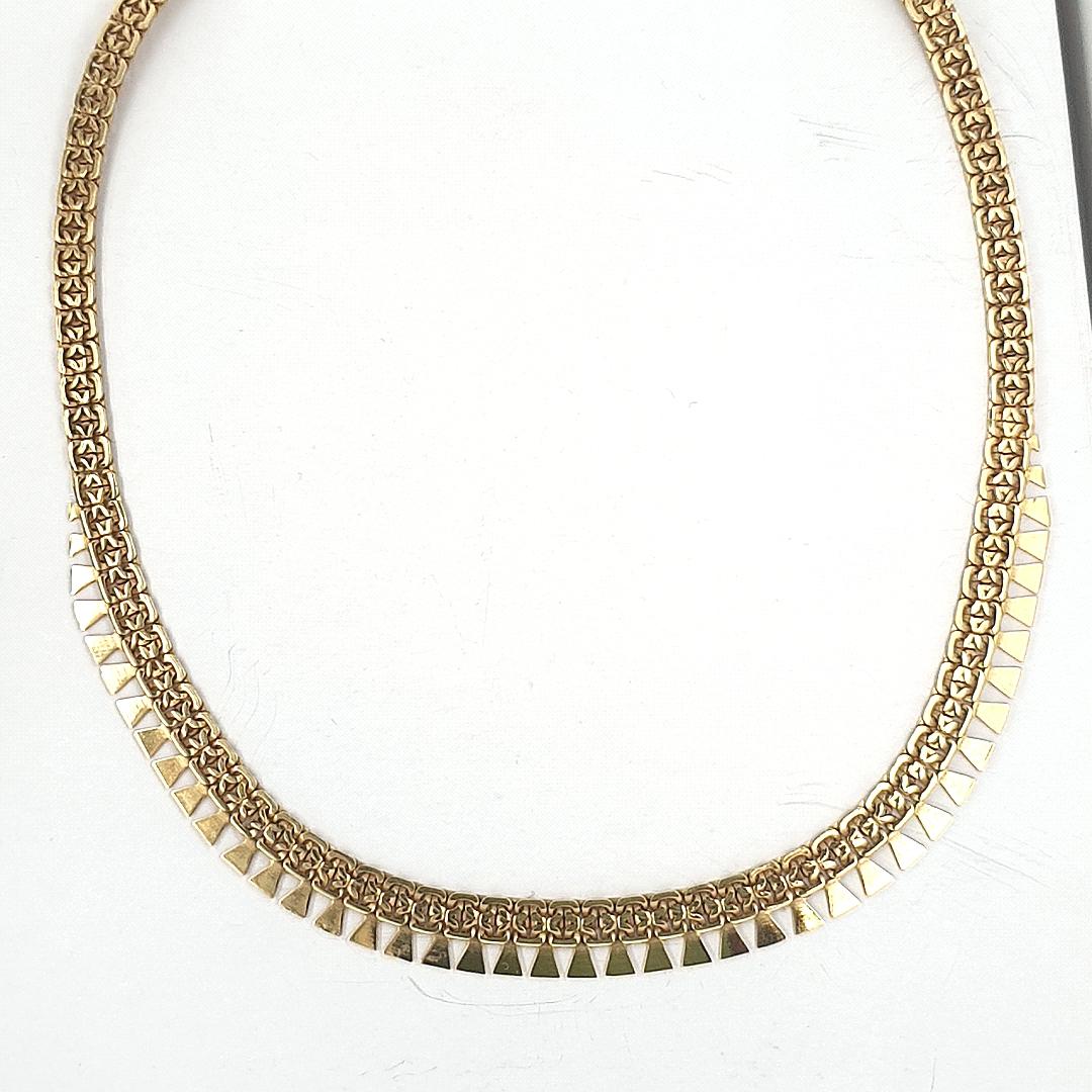 Estate 14ct Yellow Gold Fancy Link Necklace