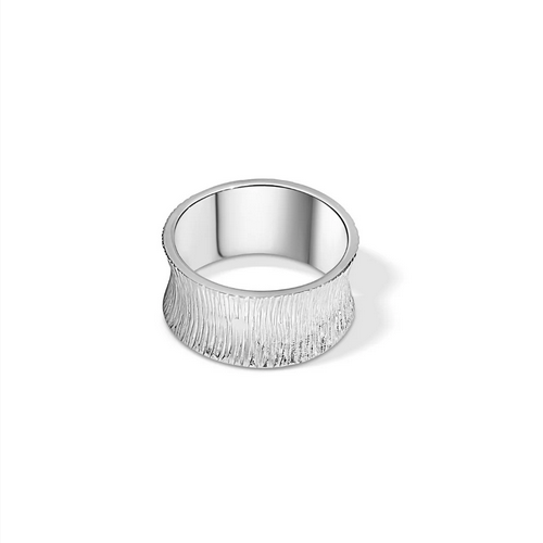 Sterling Silver Bijoux Frosted Wide Ring