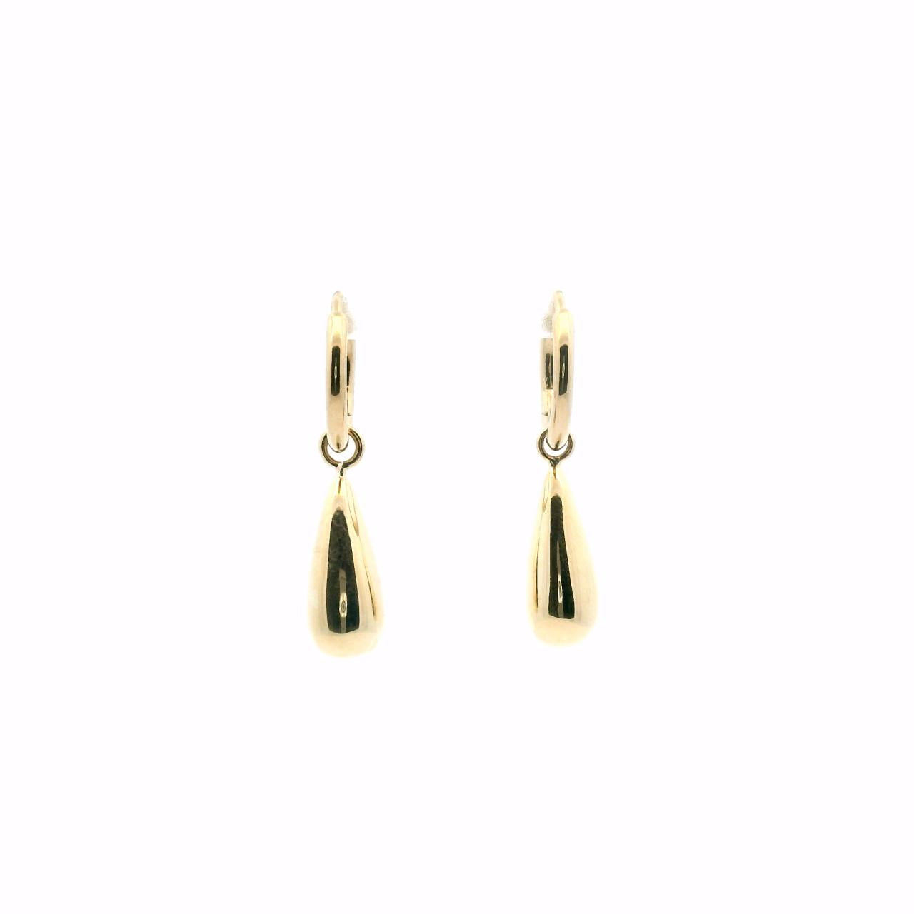 9ct Yellow Gold Small Tear Drop Hoop Earrings