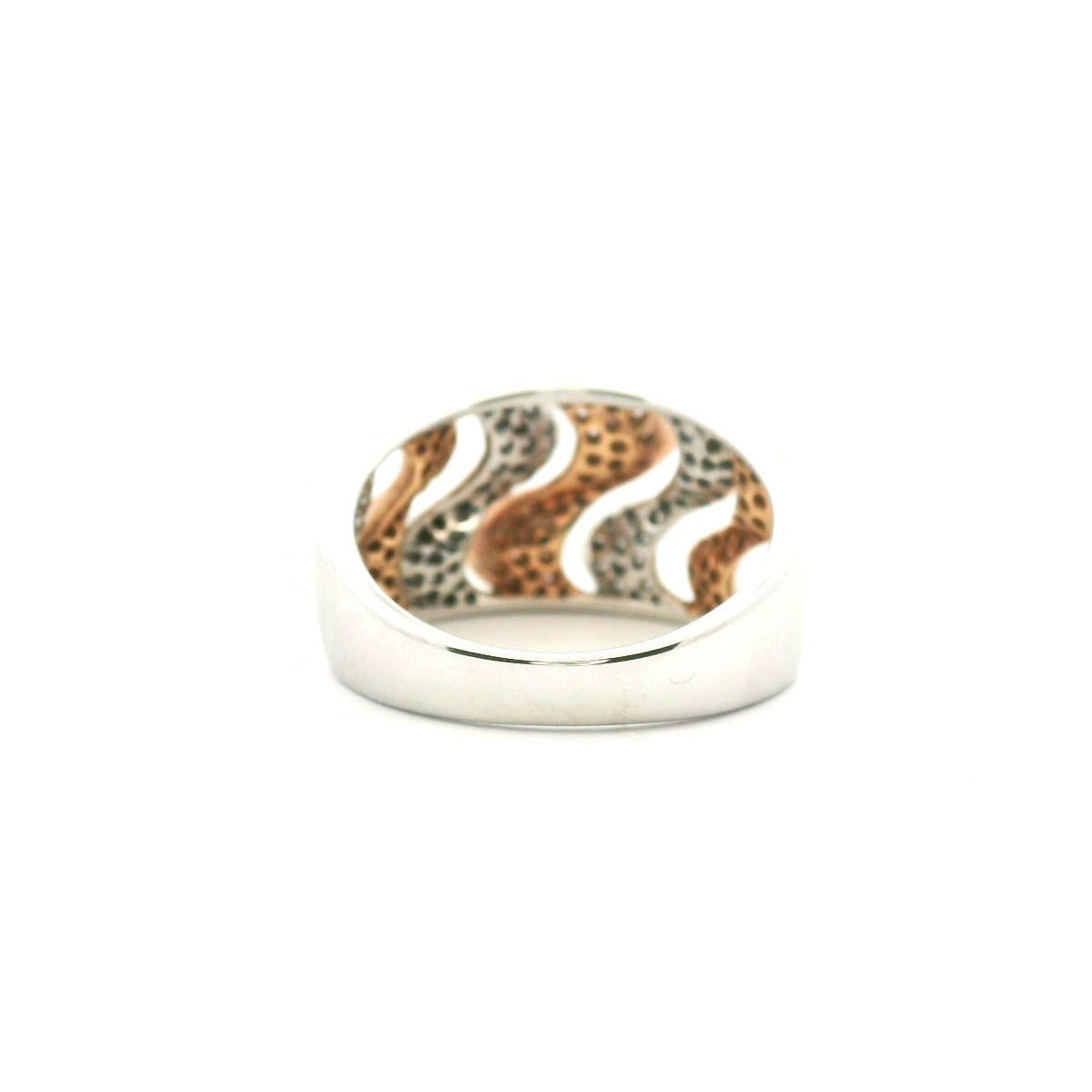 18ct Yellow & White Gold Diamond Wave Style Ring