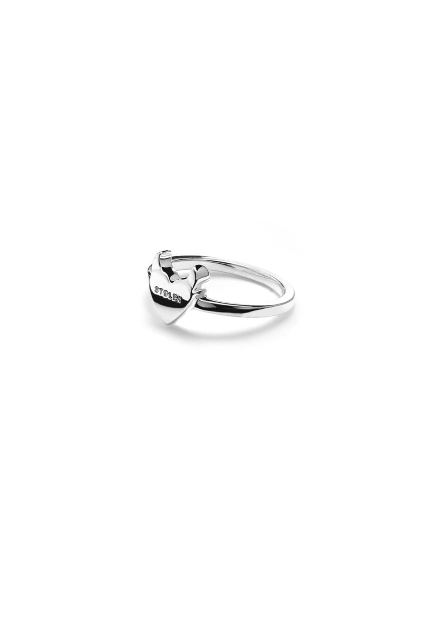 Stolen Girlfriends Club Sterling Silver Sinister Heart Ring