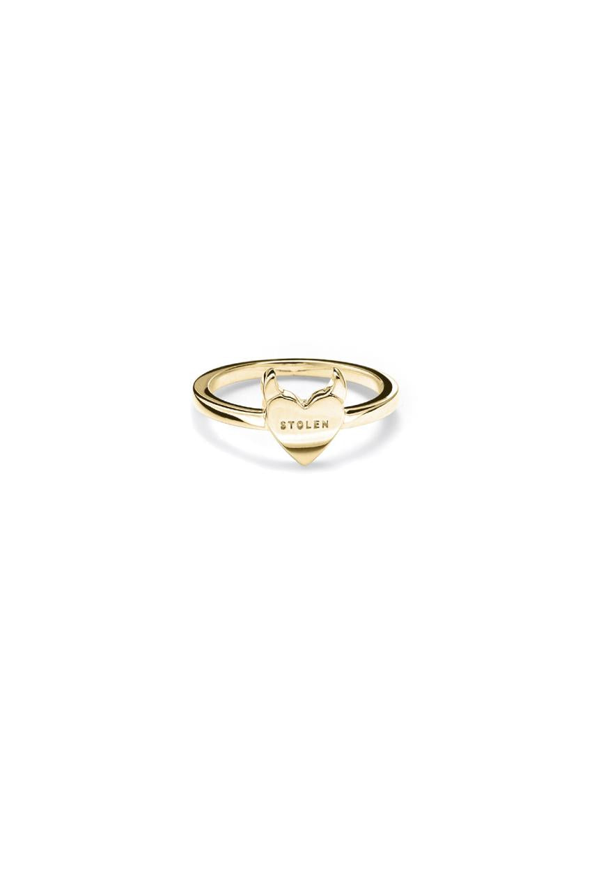 Stolen Girlfriends Club Sterling Silver/18k Gold Plated Sinister Heart Ring