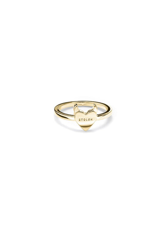 Stolen Girlfriends Club Sterling Silver/18k Gold Plated Sinister Heart Ring