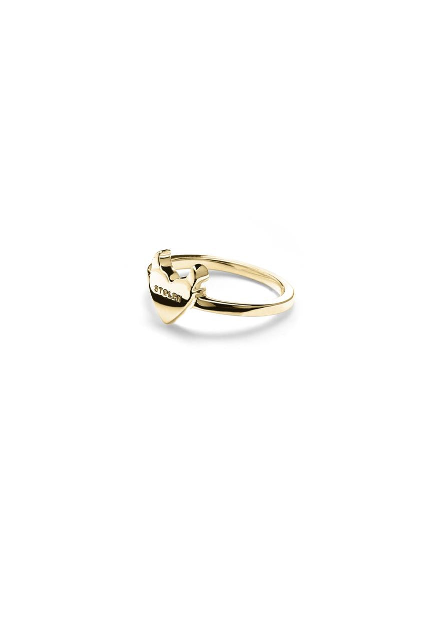 Stolen Girlfriends Club Sterling Silver/18k Gold Plated Sinister Heart Ring