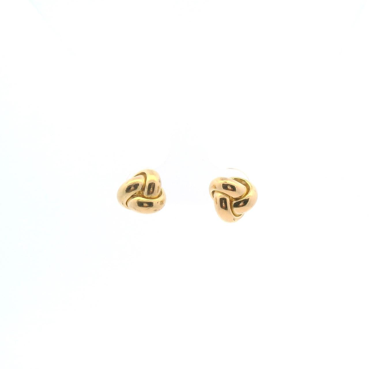 9ct Yellow Gold Hollow 8mm Knot Stud Earrings