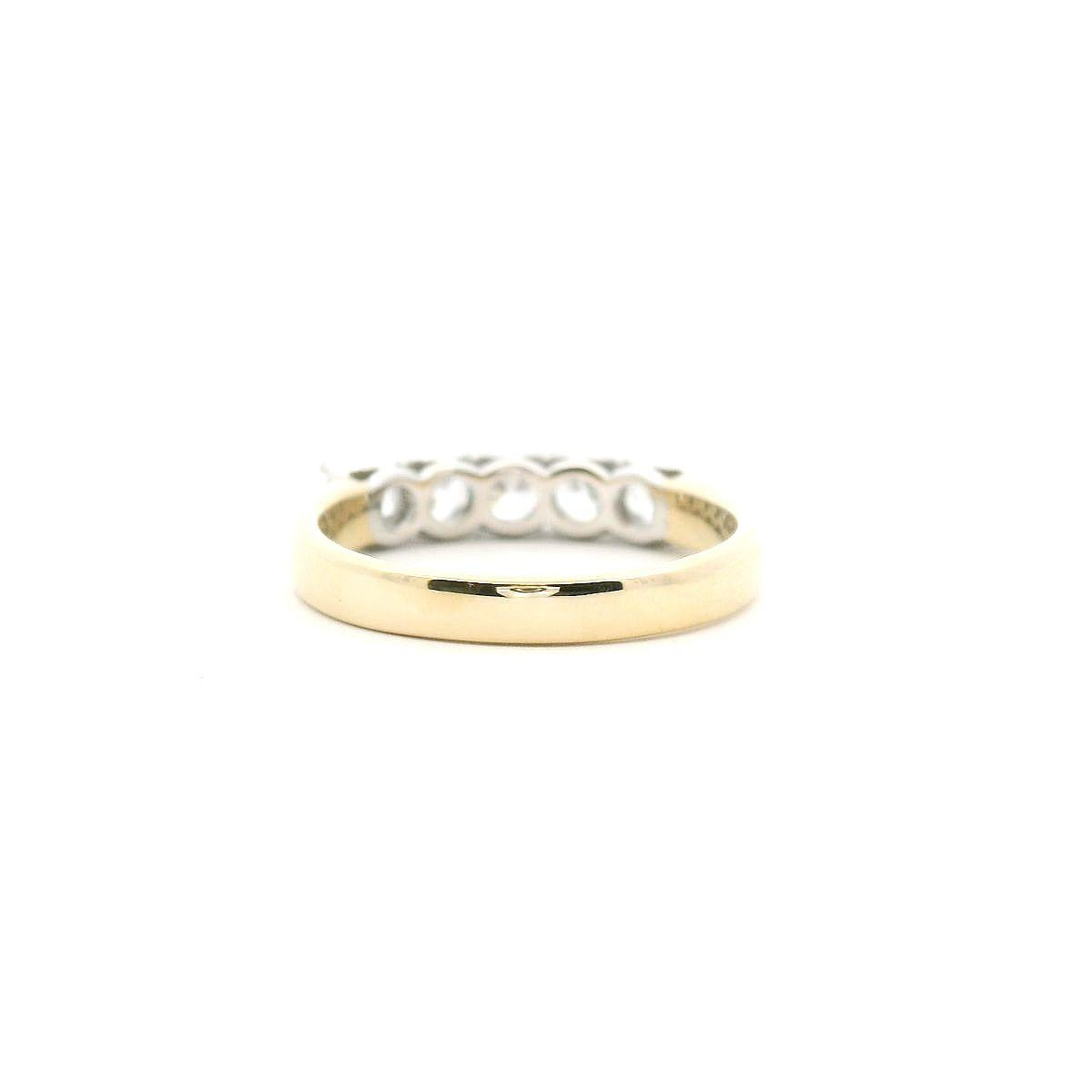 9ct Yellow & White Gold Lab Grown Diamond Five Stone Ring