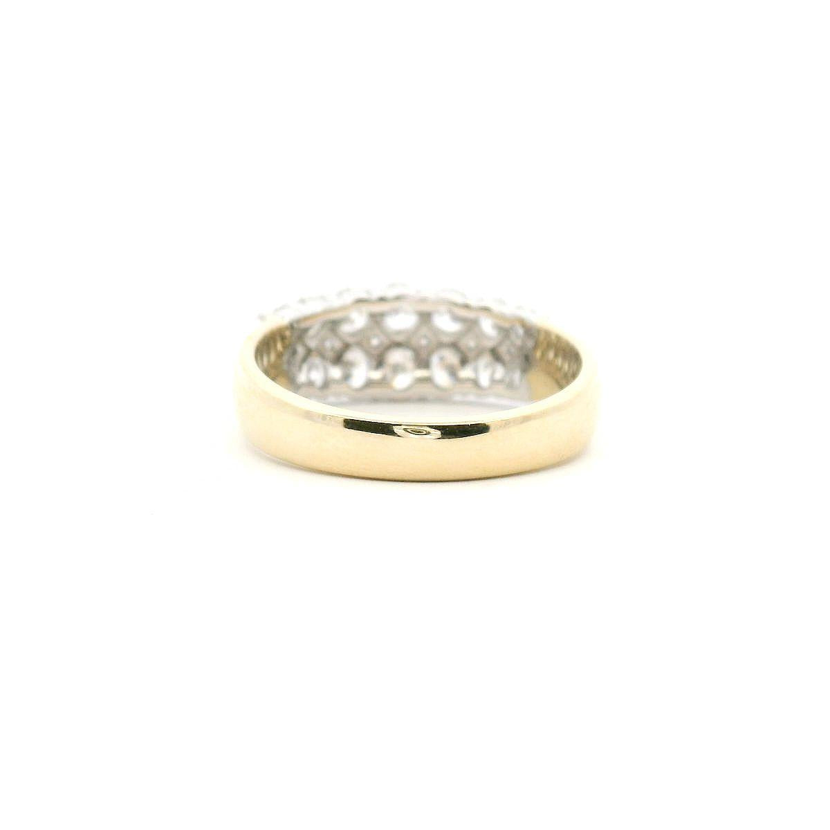 9ct Yellow & White Gold Lab Grown Diamond Double Row Ring