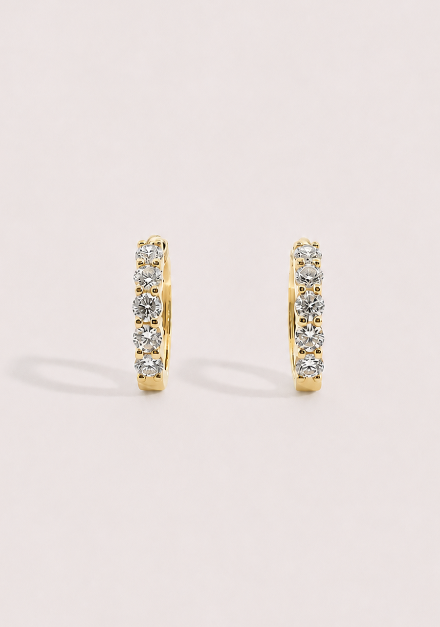 9ct Yellow Gold Lab Grown Diamond Hoop Earrings