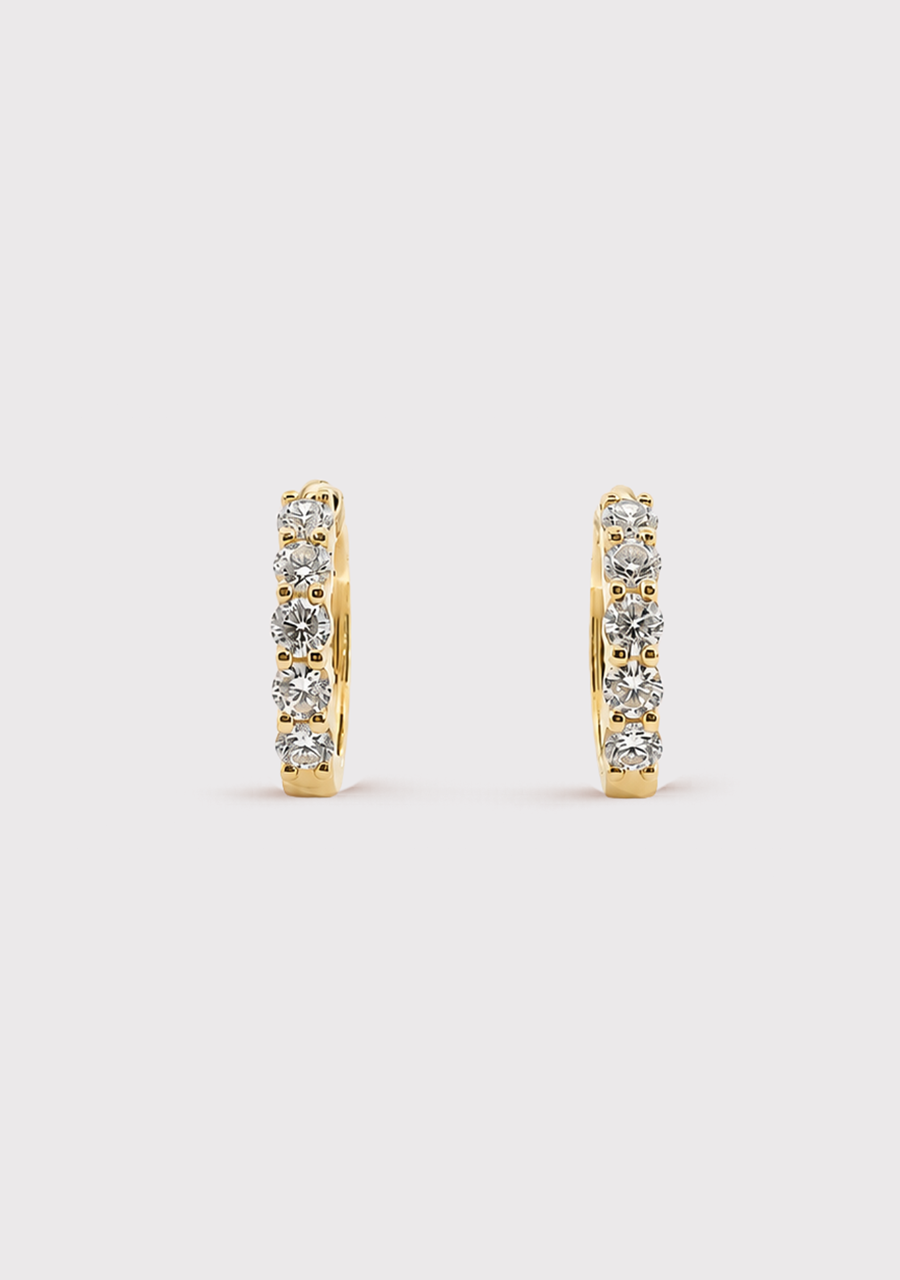 9ct Yellow Gold Lab Grown Diamond Hoop Earrings