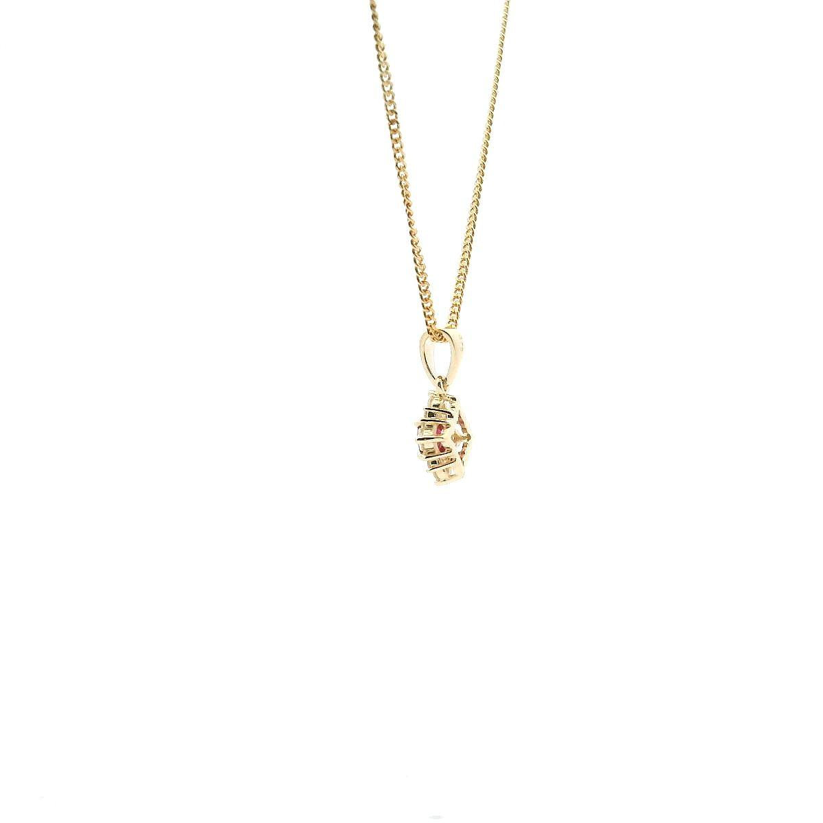 Ruby & Diamond 9ct Yellow Gold Pendant