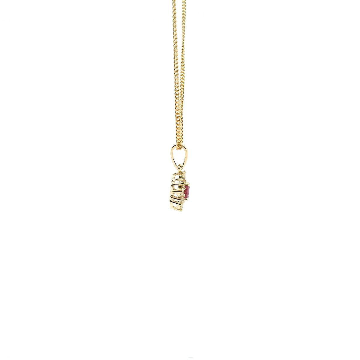 Ruby & Diamond 9ct Yellow Gold Pendant