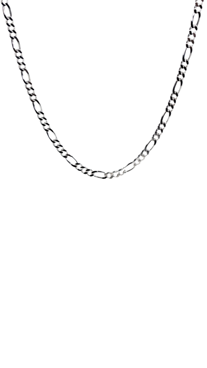 Sterling Silver Diamond Cut Figaro Chain