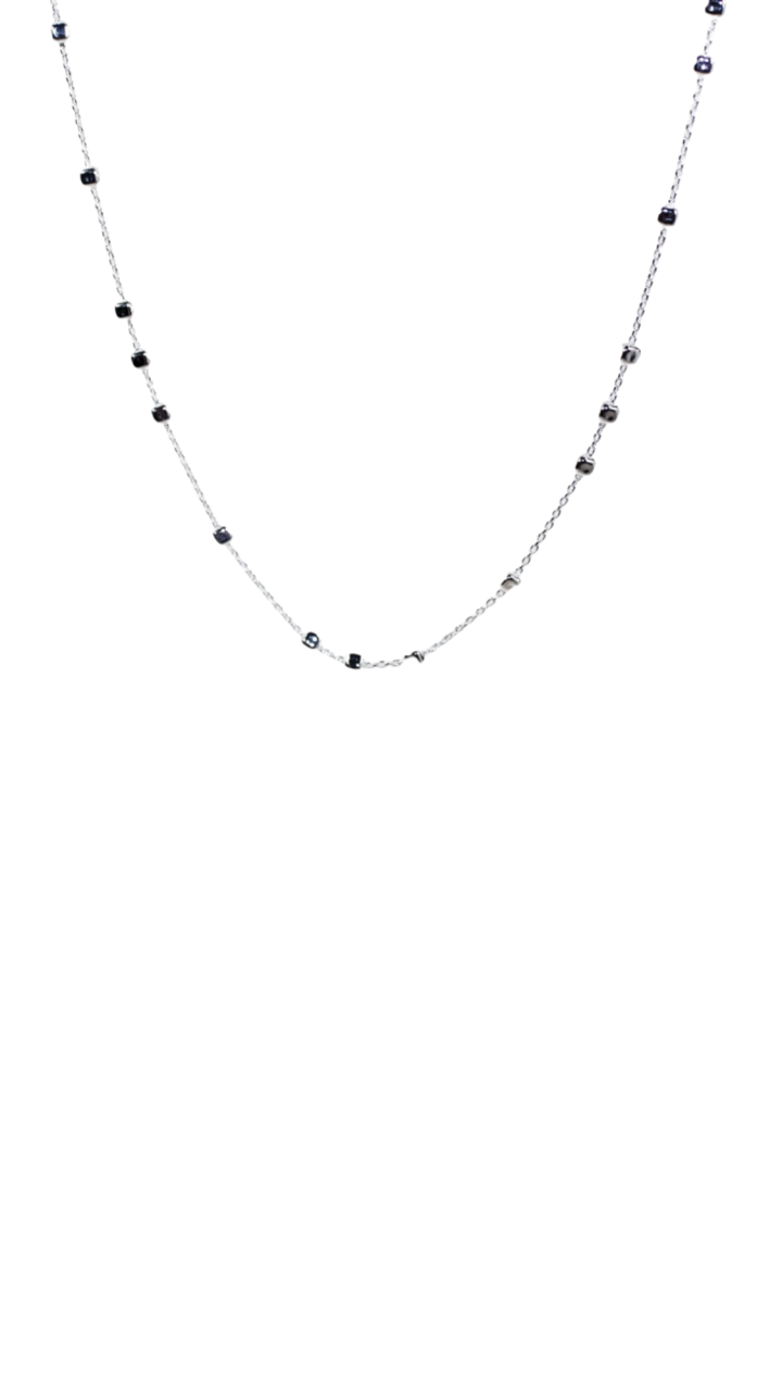 Sterling Silver Cable Chain with 3/1 Figaro Cube Chain