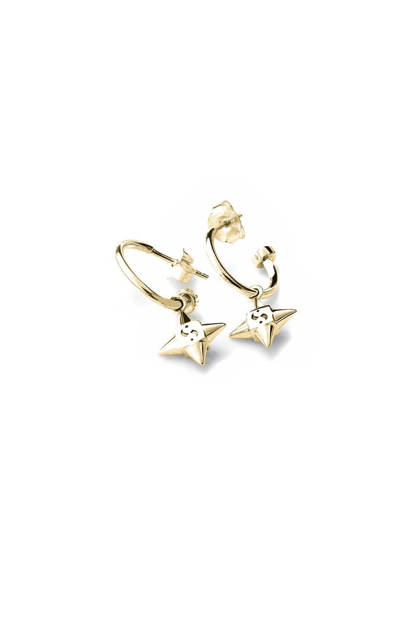 Stolen Girlfriends Club 18ct Gold Plated Star Shock Sleeper Earrings