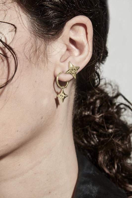 Stolen Girlfriends Club 18ct Gold Plated Star Shock Sleeper Earrings