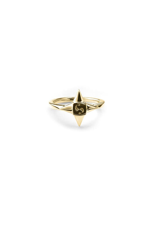 Stolen Girlfriends Club 18ct Gold Plated Star Shocked Band Ring