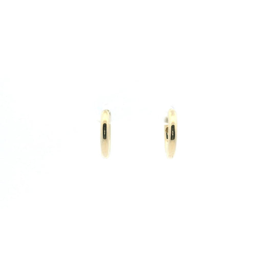 9ct Yellow Gold 14x2.3mm Round Profile Huggie Earrings