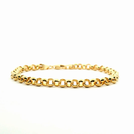 9ct Yellow Gold Round Belcher Chain Bracelet