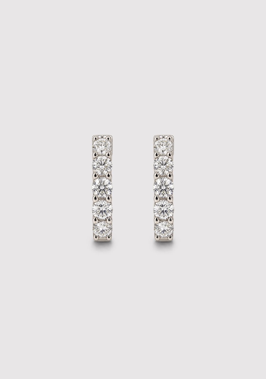 9ct White Gold 1.00ct Round Brilliant Cut Lab Grown Diamond Hoop Earrings