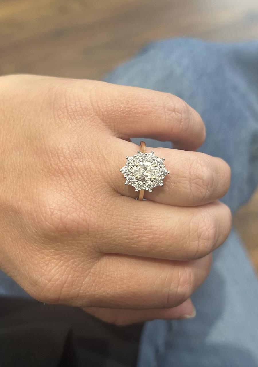 Lab Grown Diamond 10ct Yellow Gold Cluster Ring