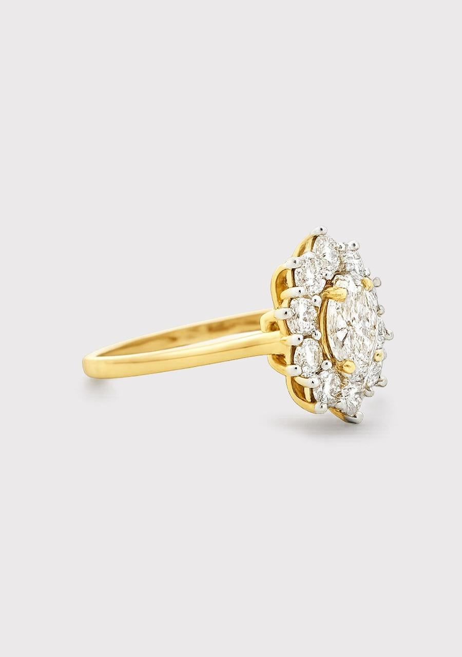 Lab Grown Diamond 10ct Yellow Gold Cluster Ring