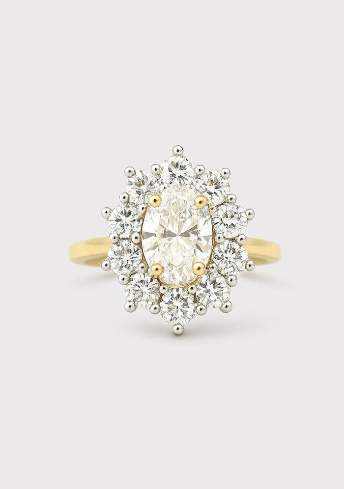 Lab Grown Diamond 10ct Yellow Gold Cluster Ring
