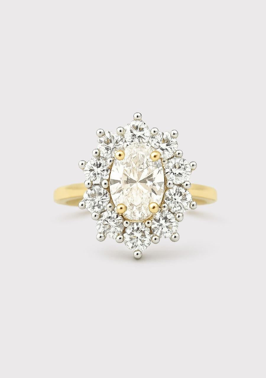 Lab Grown Diamond 10ct Yellow Gold Cluster Ring
