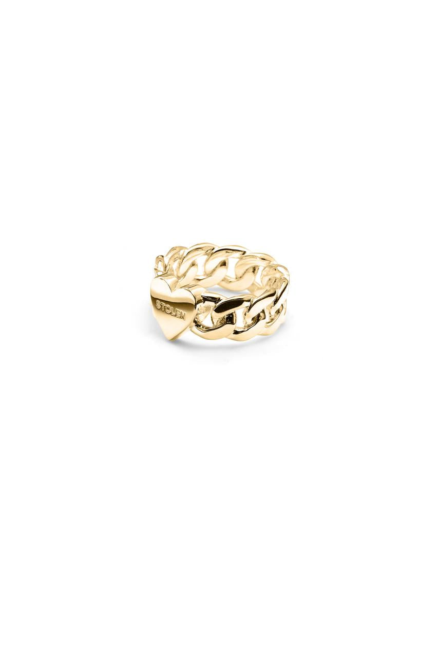 Stolen Girlfriends Club 18ct Gold Plated Love Chain Ring