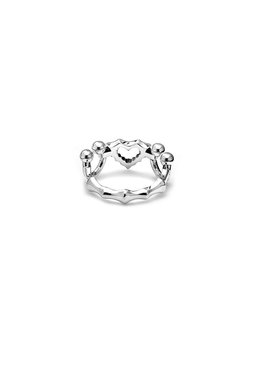 Stolen Girlfriends Club Sterling Silver Punk Jagged Heart Ring